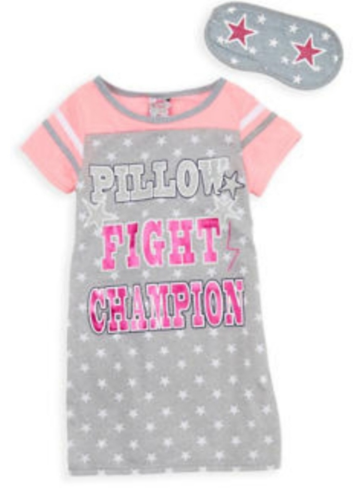 NEW Girl's Glitter Night Gown & Sleep Mask